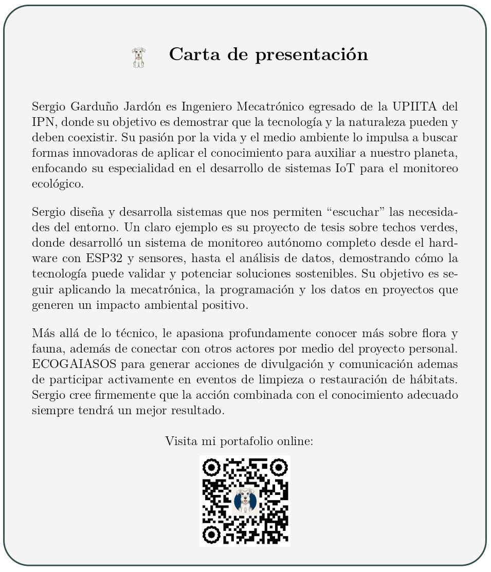 Carta de Presentación de Sergio Garduño Jardón